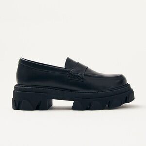 Alohas Trailblazer Black Leather Chunky Loafers 38 Made in Spain